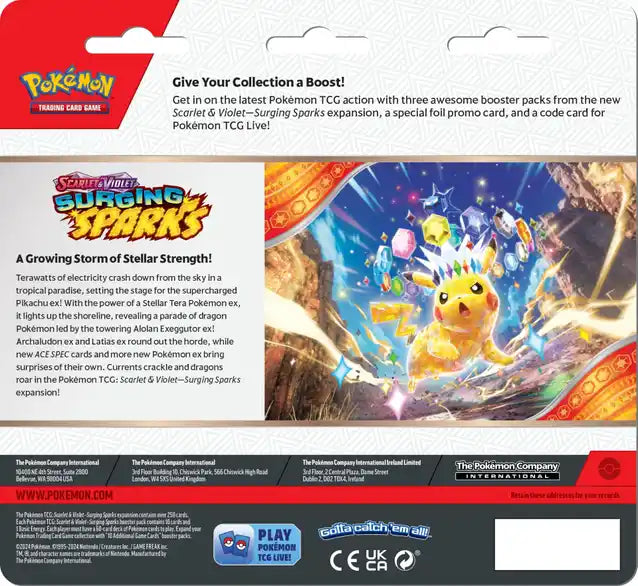 Pokemon: Surging Spark - 3-Booster Blister