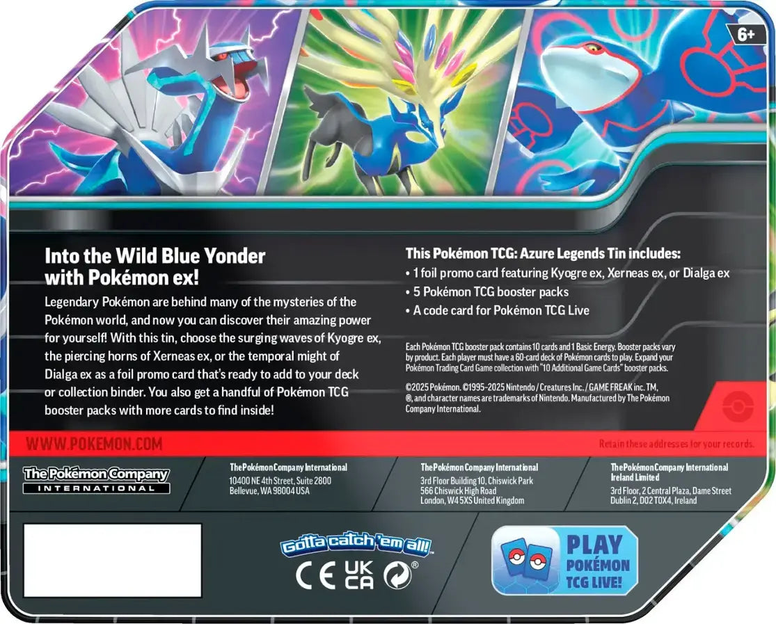 Pokemon TCG: Azure Legends Tin