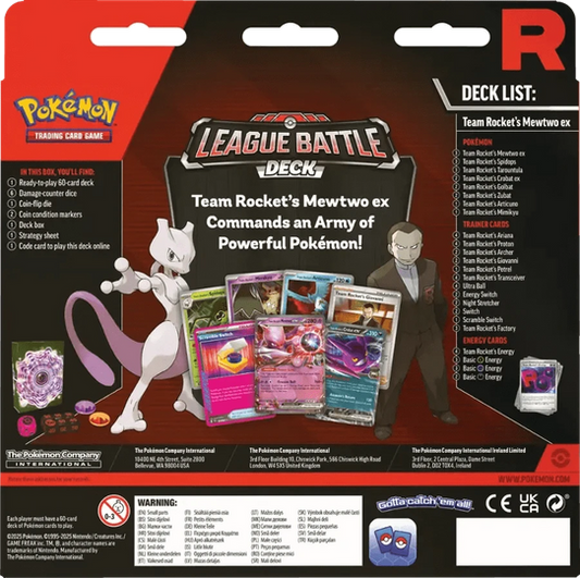 Pokemon TCG: Team Rocket's Mewtwo ex League Battle Deck (Pre-Order Ships 12/12/2025)