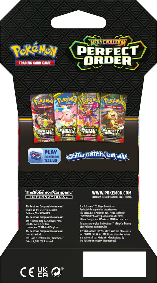 Pokémon - Trading Card Game: Mega Evolution - Perfect Order Sleeved Booster - Styles May Vary(1 Random Sleeved Booster Pack)