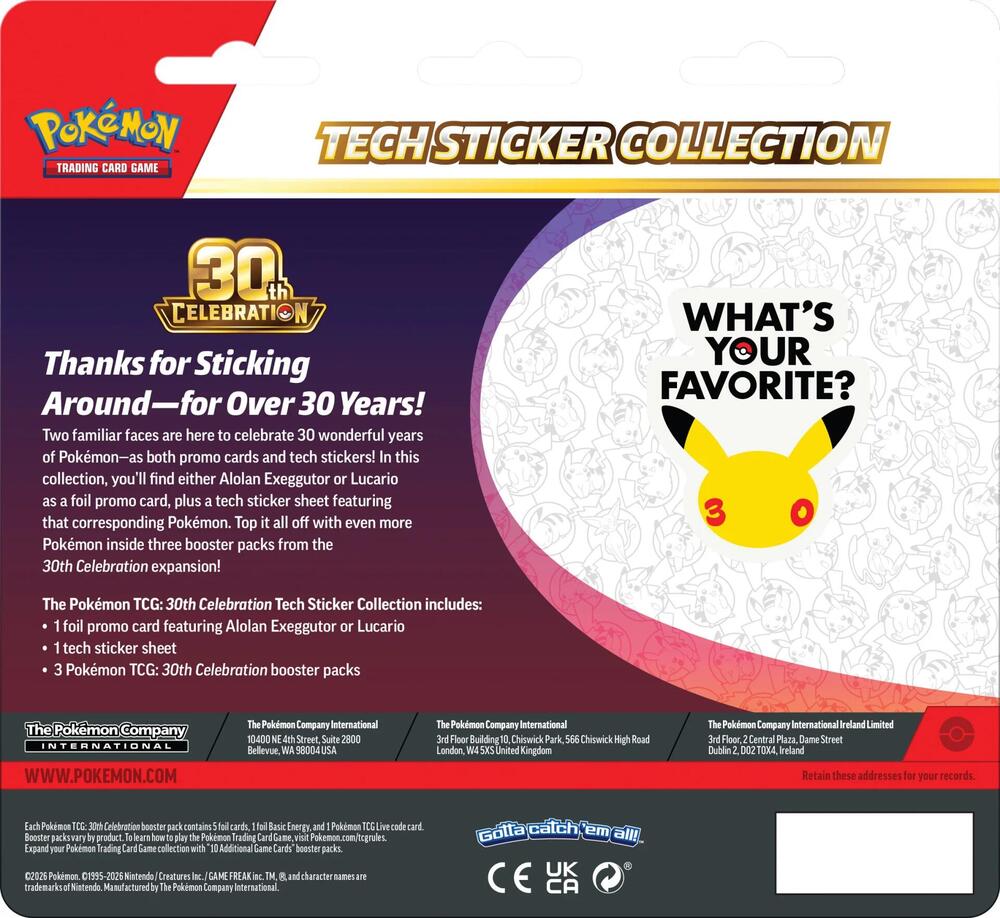 30th Celebration Tech Sticker Collection 1 Random Collection (Pre-Order Ships On Or Around 9/16/26