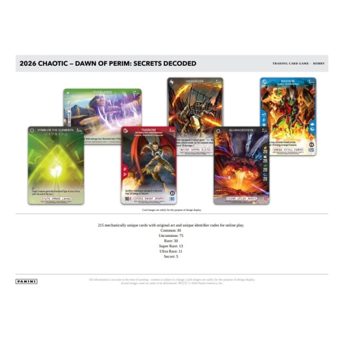 2026 Panini Chaotic - Dawn of Perim: Secrets Decoded Booster Box (Preorder ships late October 26)