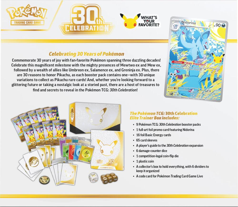 30th Celebration Elite Trainer Box (Pre-Order Estimated to ship on or around 9/16/26)