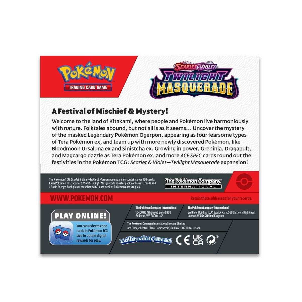 Pokémon TCG: Scarlet & Violet-Twilight Masquerade Booster Display Box (36 Packs) Pre-order Ships Late May