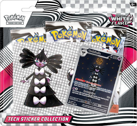 Pokemon: Scarlet & Violet - White Flare - Tech Sticker Collection - Three-Booster Blister Pack