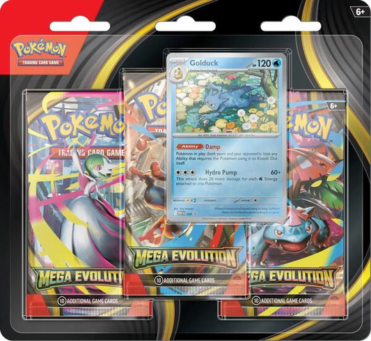 Pokemon TCG: Mega Evolution - Base Set Three-Booster Blister (1 Random Three Booster Blister)
