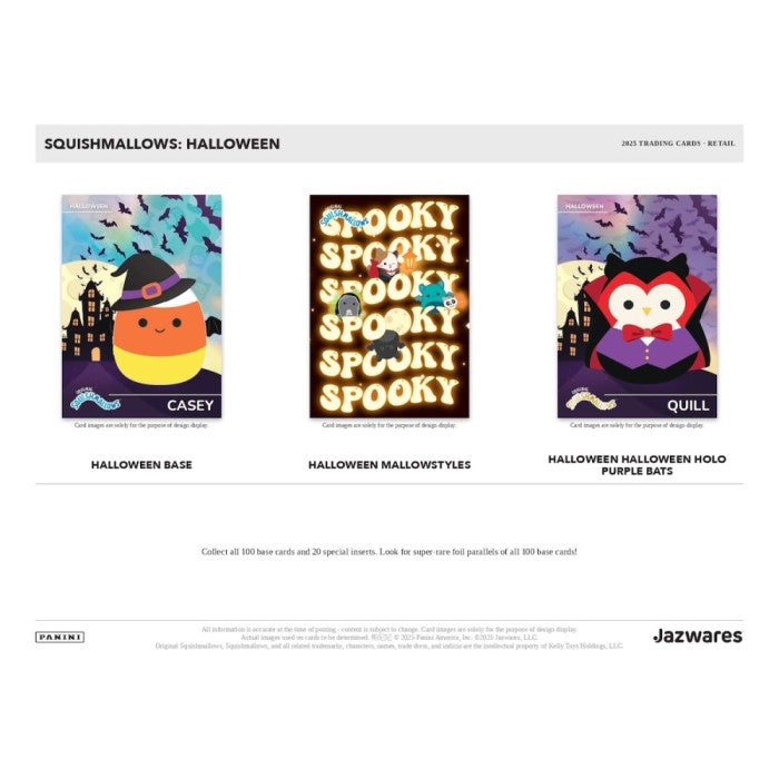 2025 Panini Squishmallows Halloween Treat Pack Trading Card Bundle