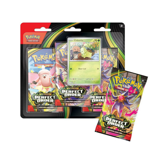 Perfect Order 3 Pack Blister [Chikorita] - ME03: Perfect Order (ME03)