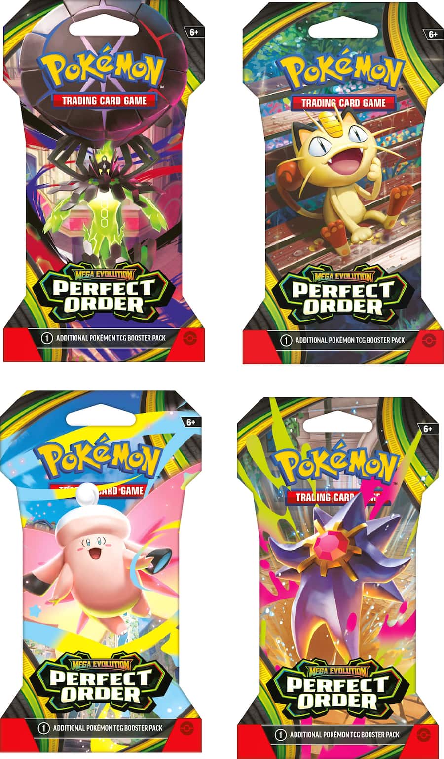 Pokémon - Trading Card Game: Mega Evolution - Perfect Order Sleeved Booster - Styles May Vary(1 Random Sleeved Booster Pack)