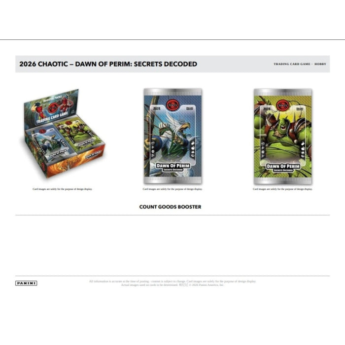 2026 Panini Chaotic - Dawn of Perim: Secrets Decoded Booster Box (Preorder ships late October 26)