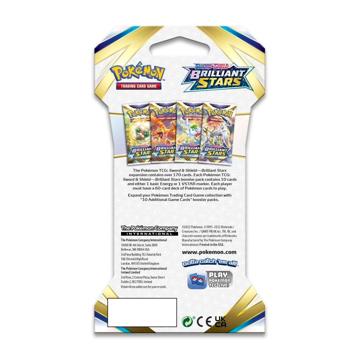 Pokémon TCG: Sword & Shield-Brilliant Stars Sleeved Booster Pack (10 Cards)